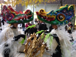 Sarita and Colleen as dragons